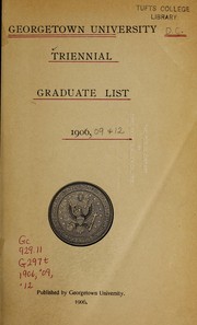 Cover of: Triennial graduate list, 1906