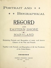 Cover of: Portrait and biographical record of the Eastern Shore of Maryland