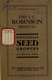 Cover of: Thirtieth annual price list: 1917 contract price list of vine seeds and seed corn