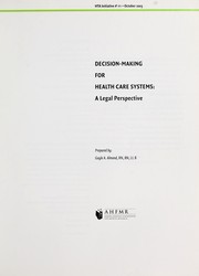 Cover of: Decision-making for health care systems by Gayle A. Almond