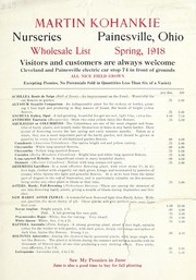 Cover of: Wholesale list: Spring, 1918