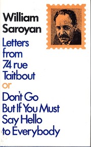 Cover of: Letters from 74 rue Taitbout by Aram Saroyan