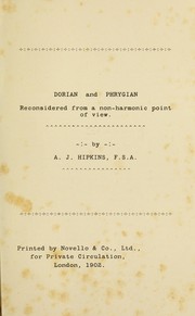 Cover of: Dorian and Phrygian reconsidered from a non-harmonic point of view