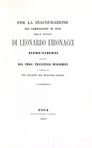 Per la inaugurazione nel Camposanto di Pisa della statua di Leonardo Fibonacci, discorso by Buonamici Prof
