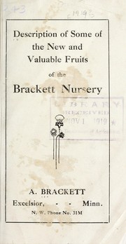 Cover of: Description of some of the new and valuable fruits of Brackett Nursery