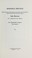 Cover of: Memorial services held in the House of Representatives and Senate of the United States, together with tributes presented in eulogy of Sala Burton, late a Representative from California, One hundredth Congress, first session