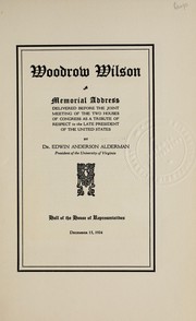 Cover of: Woodrow Wilson | Edwin Anderson Alderman