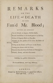 Cover of: Remarks on the life and death of the fam'd Mr. Blood by R. H.
