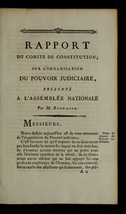 Cover of: Rapport du Comite  de Constitution, sur l'organisation du pouvoir judiciaire by Nicolas Bergasse