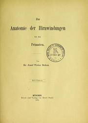 Cover of: Zur Anatomie der Hirnwindungen bei den Primaten by Josef Victor Rohon