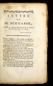 Cover of: Lettre de M. Bergasse sur les E tats-ge ne raux