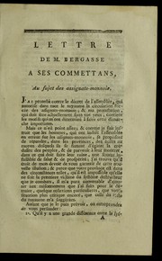Cover of: Lettre de M. Bergasse a ses commettans, au sujet des assignats-monnoie