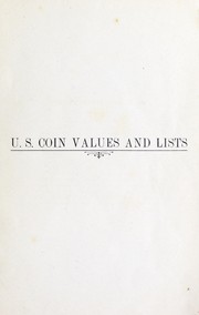 Cover of: U.S. coin values and lists | C.H. Shinkle