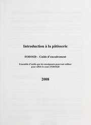 Introduction à la pâtisserie by Alberta. Direction de l'éducation française