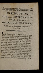 Cover of: Instruction sur la conservation et les usages des pommes-de-terre