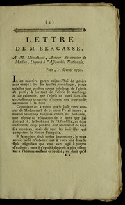 Cover of: Lettre de M. Bergasse, de pute  de la se ne chausse  e de Lyon, a   M. Dinocheau, de pute  de Blois & re dacteur du Courier de Madon by Nicolas Bergasse