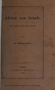 Adrian van Ostade by Theodor Gaedertz