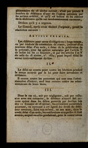 Cover of: Projet de re solution pre sente  par Duchesne au nom de la Commission des transactions: se ance du 7 germinal an 6.