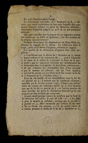Cover of: Opinion de J. Cornudet, sur la re solution du 19 fructidor, relative au rapport du de cret du 7 brumaire an 3: se ance du 15 vende miaire an 6.