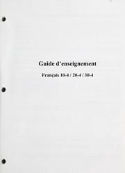 Cover of: Guide d'enseignement: français 10-4, 20-4, 30-4