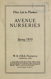 Cover of: Price list to planters: Spring 1919
