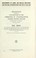 Cover of: Departments of Labor, and Health, Education, and Welfare appropriations for fiscal year 1969