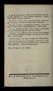 Cover of: Projet d'adresse aux Franc ʹais, pre sente  par Cornudet: se ance du 18 brumaire an 8.