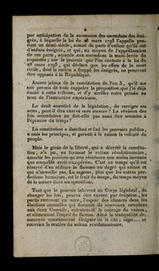 Cover of: Opinion de J. Cornudet sur la re solution du 27 thermidor an 5 relative aux pe  res, me  res et autres ascendans des e migre s: se ance du 29 nivo se an 6.