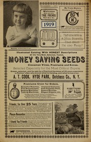 Cover of: Illustrated catalog with honest descriptions of the very best, selected, tested money saving seeds | A.T. Cook (Firm)