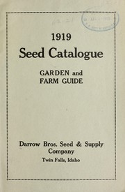 Cover of: 1919 seed catalogue by Darrow Bros. Seed & Supply Company