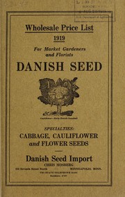 Cover of: Wholesale price list | Danish Seed Import