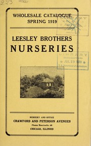 Cover of: Wholesale catalogue by Leesley Brothers Nurseries
