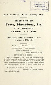 Cover of: Price list of trees, shrubbery, etc: April : spring, 1919