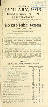 Cover of: Bulletin no. 2, January 1919 by Jackson & Perkins Co