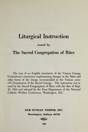 Cover of: Liturgical instruction