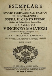 Cover of: Esemplare, o sia, Saggio fondamentale pratico di contrappunto sopra il canto fermo