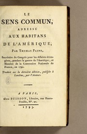 Cover of: Le sens commun by Thomas Paine