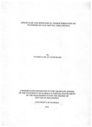 Molecular and serological characterization of Watermelon Leaf Mottle Virus (WLMV) by Patricia De Sa Guimaraes