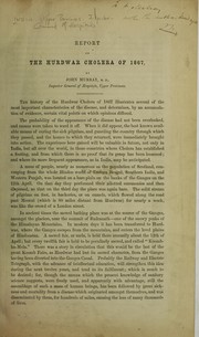 Cover of: Report on the Hurdwar cholera of 1867