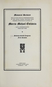 Cover of: Memorial services held in the House of Representatives of the United States by United States. 77th Cong., 1st sess., 1941-1942. House.