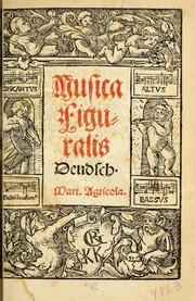 Cover of: Musica figuralis deudsch by Martin Agricola