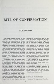 Cover of: Rite of confirmation by Catholic Church