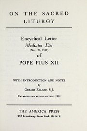 On the sacred liturgy by Pope Pius XII