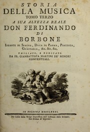 Cover of: Storia della musica ... by Giovanni Battista Martini