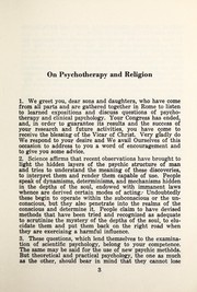 Cover of: On psychotherapy and religion: an address of His Holiness Pope Pius XII to the fifth International Congress on Psychotherapy and Clinical Psychology, April 13, 1953