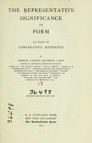 Cover of: The representative significance of form by George Lansing Raymond