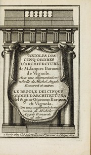 Cover of: Reigles des cinq ordres d'architecture