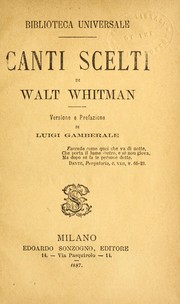 Cover of: Canti scelti by Walt Whitman