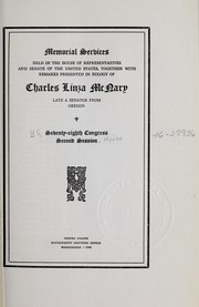 Cover of: Memorial services held in the House of Representatives and Senate of the United States by United States. 78th Cong., 2d sess., 1944.