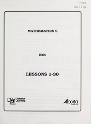 Mathematics 9, Holt by Alberta. Alberta Education. Alberta Distance Learning Centre